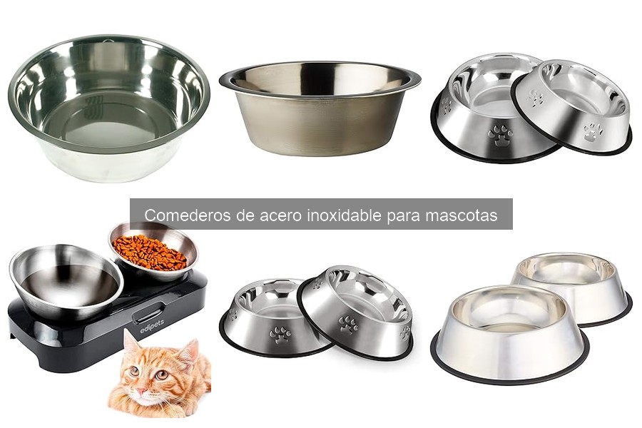 Comederos de acero inoxidable para alimentos húmedos y secos