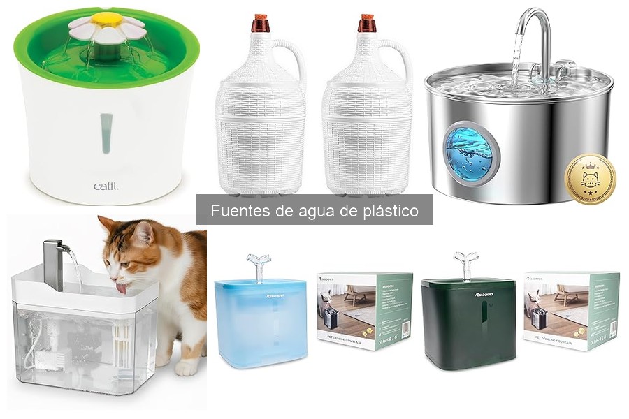 Opciones económicas de fuentes de agua de plástico para mascotas