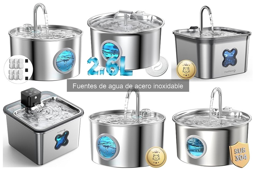 Precios de fuentes de agua de acero inoxidable para mascotas