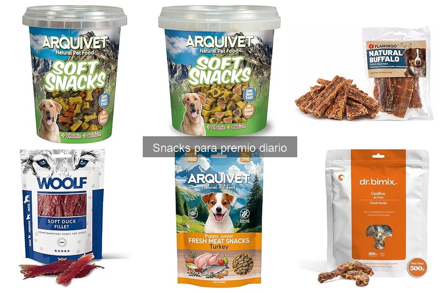 Tipos de snacks para premio diario para perros